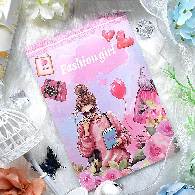 20pcs/book Character Sticker Book Handbook Decoration Material Free Collage Flower Matte PET Creative Sticker