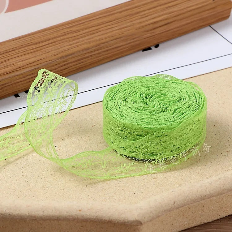 10Meters/Roll 2.2CM Non-Stretchy Lace Ribbon DIY Handmade Crafts Material Christmas Halloween Wedding Party Gift Wrapping Tape