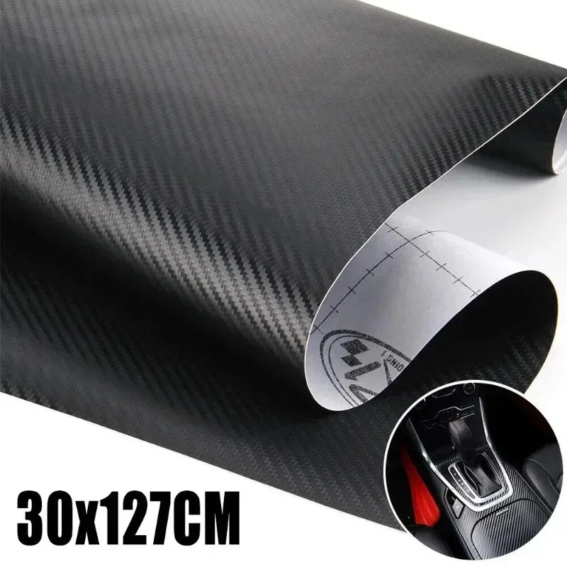 Car Sticker Glossy Carbon Fiber Vinyl Film Car Interior Wrap Sticker Auto Home Door DIY Styling Vinyl Decal 30cmx127cm