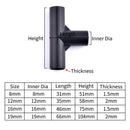 I.D 8/12/16/19mm Black Plastic Pipe Connector DIY Shelf Water Tube Joint Tent Fixed Connector Tee Four Way Elbow Straight Joint