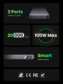 UGREEN 100W 20000mAh Power Bank Portable PD Fast Charging PowerBank for iPhone 15 Laptop Notebook  Fast Charge External Battery