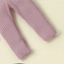 Infant Baby Girls Boys Leggings with Vertical Pattern, Elastic Waist Adjustable Solid Color Simple Spring Clothing 0-18M