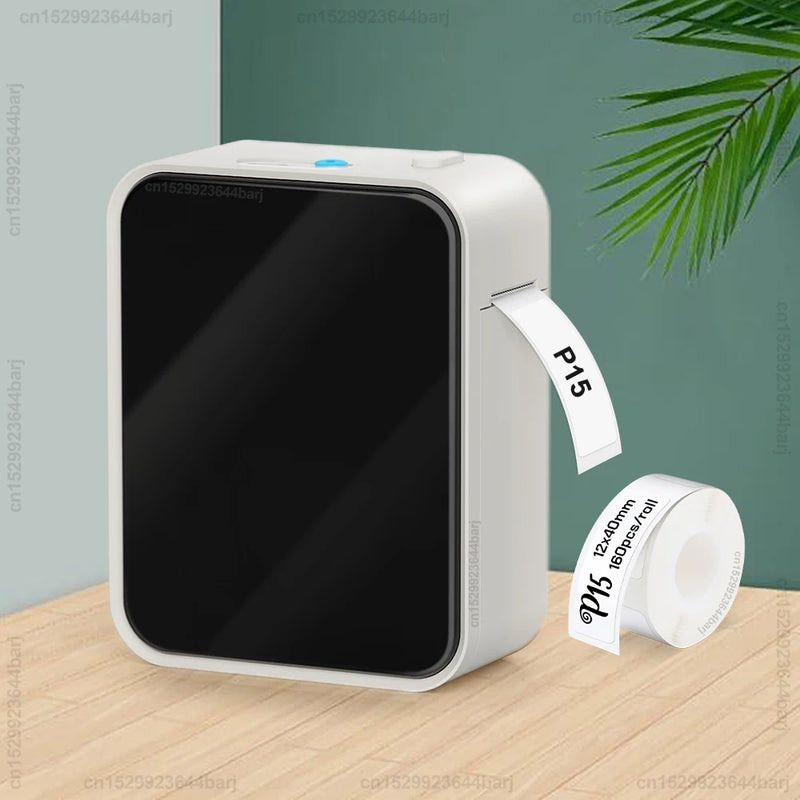 P15 Self-adhesive Thermal Label Printer Portable Wireless Bluetooth Label Maker Pocket Label Machine with P15 Label Paper Tape