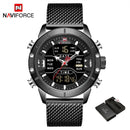 NAVIFORCE Men Watch Top Luxury Brand Man Military Sport Quartz Wrist Watches Stainless Steel LED Digital Clock Relogio Masculino