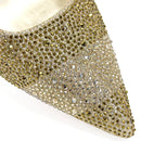 Venus Chan High Heels Shoes for Women Embroidery Rhinestone Italian Design Gold Color Pointed Toe Shoes and Bags Set Fashio