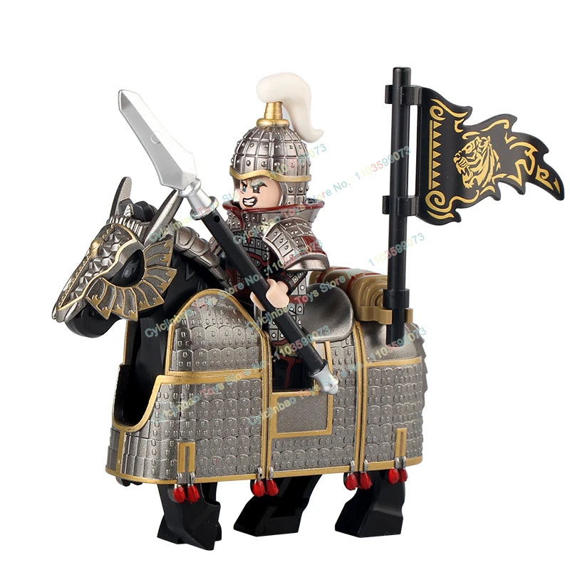 Medieval Knight Stormwind City Guard Reloaded Golden Horse Silver Horse Action Figures Building Blocks Accessories Toys DT8902