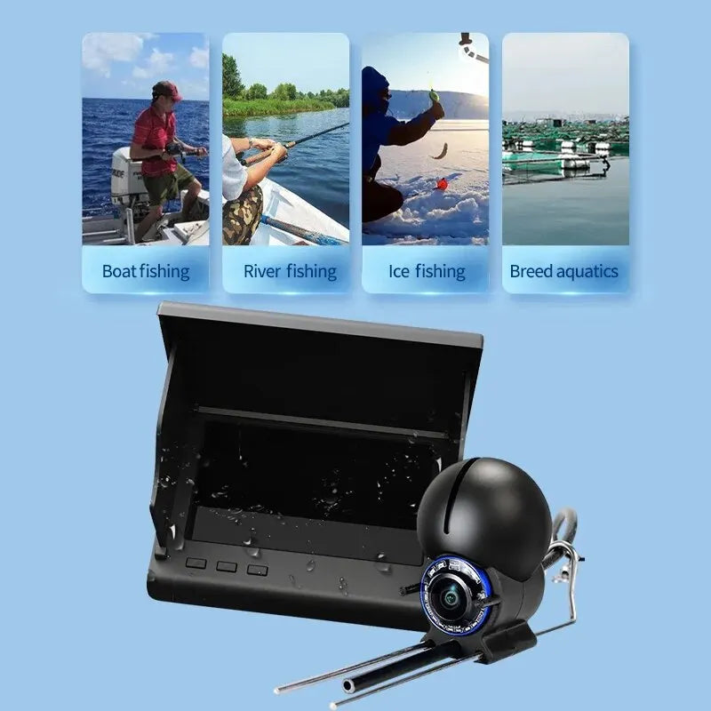 Underwater Fishing Camera 1080P HD 4.3 Inch Handheld LCD Ice Fishing Finder For Boat Kayak Sea Fishing With 5000amh Battery