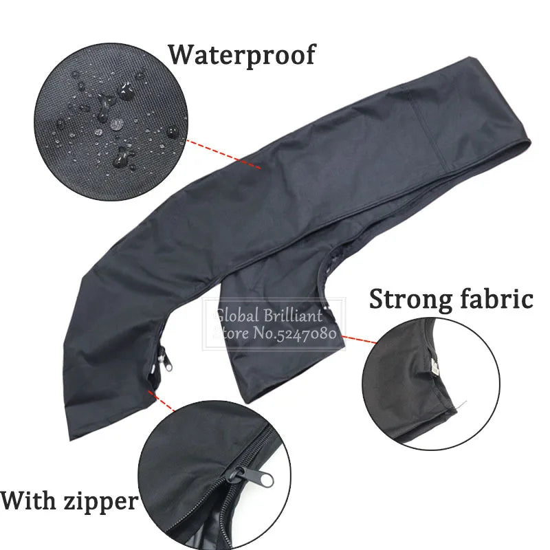 Waterproof 600D 3/4 Bow Bimini Top Boot Cover No Frame Yacht Boat Cover With Zipper Anti UV Dustproof Cover Marine Accessories