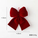 Big Velvet Red Bow for Christmas Tree Decoration Valentine's Day Wedding Fences Stairs Fireplaces Festival Christmas Deco