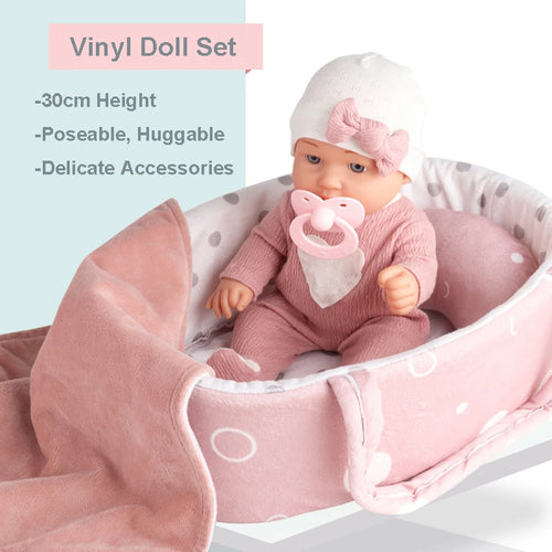 The First Companion | 12-Inch Vinyl Reborn Baby Doll Gift Set