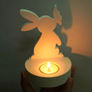 DIY Rabbit Kiss Butterfly Candlestick Mold Easter Bunny Ornament Silicone Molds Aromath Plaster Resin Candle Holder Craft Mould
