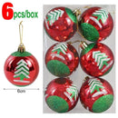 6cm Weihnachtsbaumkugel Bunte bemalte Kugeln Hängende Anhänger Ornamente Weihnachten Neujahr Party Heimdekoration Zubehör
