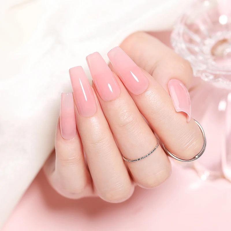 BORN PRETTY Jelly Nude Gel Nail Polish 15ml Translucent Semi Permanent Soak Off UV LED Gel Varnish Nail Art Manicure Base Top