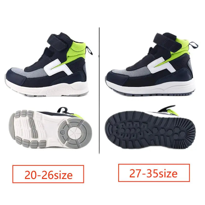 Boys Orthopedic Shoes Kids High Back Ankle Support Casual Sneakers Winter Spring Leather Correction Footwear for Foot Care