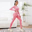 2 Pieces Sets For Women Wash Tie-dye Sports Sets Long Sleeved Round Neck Top Hight Waist Lift Hip Outdoors Leggings Sports Sets
