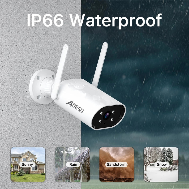 ANRAN 5MP IP Camera Smart Outdoor Wi-Fi Security Camera 5megapixel Surveillance Camera Waterproof Night Vision APP Control Audio
