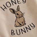 Infant Unisex Hoodies Rompers Easter Outfits Bunny Initial Embroidery Sleeved Spring s Playsuits for Toddlers