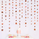 Gold 30th Happy Birthday Party Paper Banners Decorations Number 30 Year Old Circle Dots Twinkle Star Garlands Hanging Backdrops