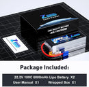 1/2pcs Zeee 6S 6000mAh FPV Drone Battery 22.2V 100C Lipo Battery with EC5 Plug for RC Car Buggy Helicopter Robots RC Model Parts