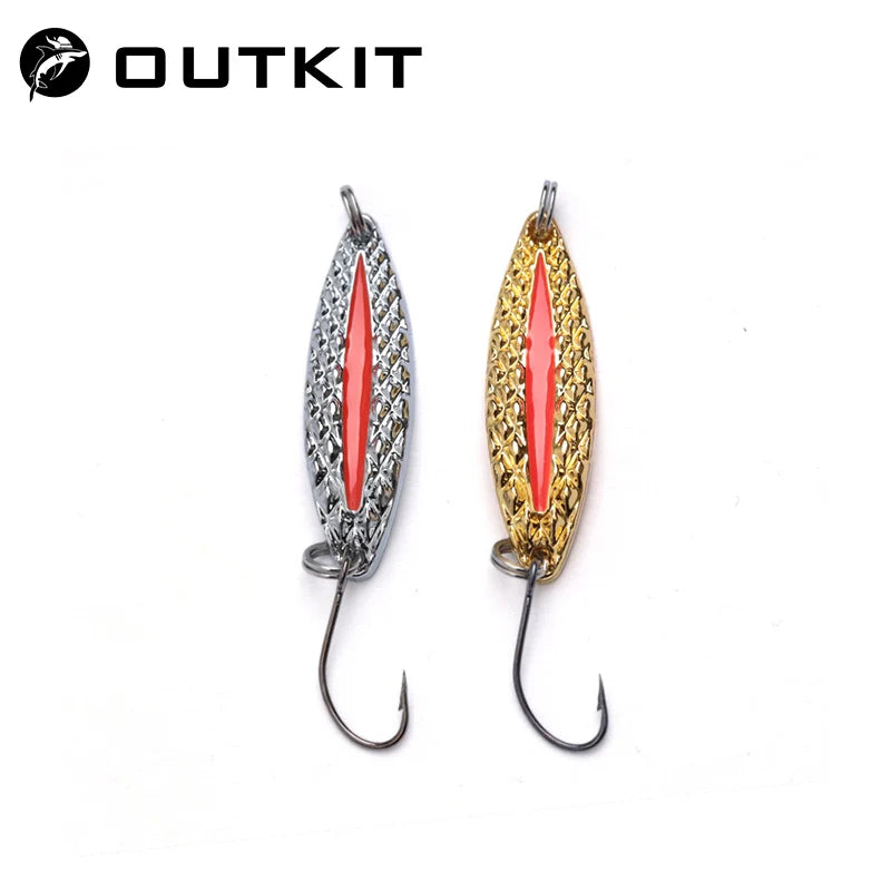 OUTKIT Mini Fishing Lure 2.5g3.5g Spoon Metal Lures Spinner bait Minnow Small Fish Single Hook jig Stream Trout Baits Pesca Hot