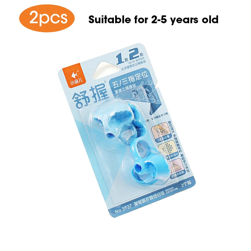 2-4Pcs/Set Soft Silicone Pencil Grasp for Kids Writing Training Posture Correction Learning Aid Stationery Set Beginner Tools