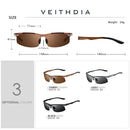 VEITHDIA Sunglasses Aluminum Men Polarized UV400 Lens Rectangle Rimless Driving Fishing Sun Glasses Sports Eyewear For Male 6535