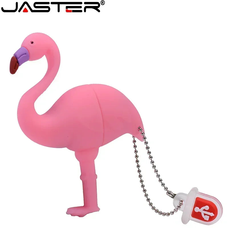 JASTER Cartoon Animal USB Flash Drive 4GB 16GB 32GB 64GB  High speed U Stick 2.0 Wedding Holiday Gift Pendrive With Key Chain