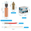 Hotend Kit For Elegoo Neptune 4 For 3D Printer Upgraded Copper Pipe Metal Heater Block Brass Nozzle Heating Rod Thermistor