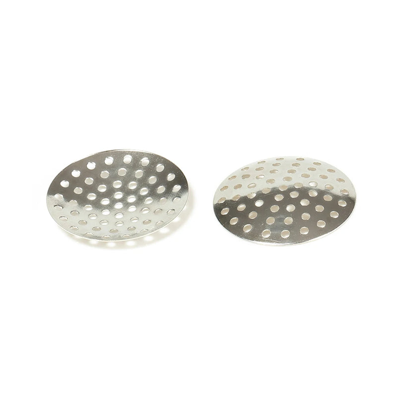 50Pcs 14-25mm Brooch Base Round Blank Tray Brooches Ring Earring Beaded Back Hole Pad Mesh Cabochon Bezel Setting Jewelry Making