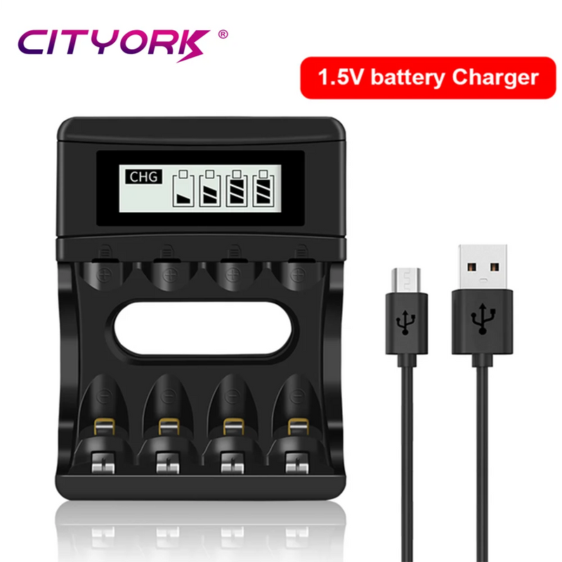 CITYORK 1.5V AA Li ion Rechargeable Battery 3000mWh 1.5 V AA Lithium ion Rechargeable Batteries With1.5V AA AAA Battery Charger