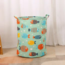 New Print Laundry Basket Portable Foldable Home Laundry Storage Bag Cotton Linen Hamper for Kids Toys Dirty Clothes Basket Large