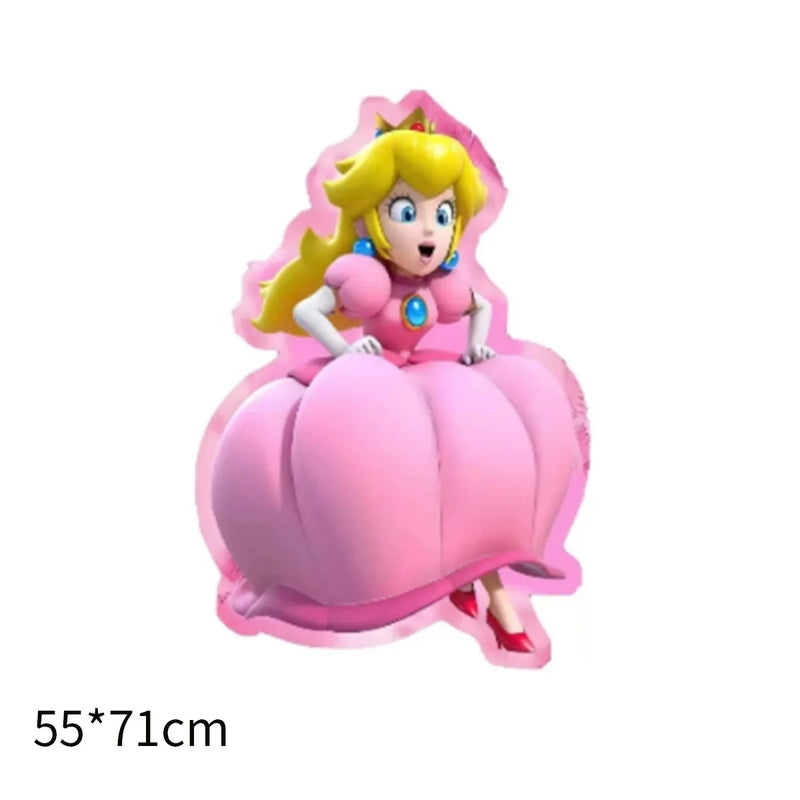 Pink Ballon Anime Princesa Peach Happy Birthday Balloons for Party Decoration Girl Globos Baby Shower Bride to Be Wedding Helium