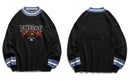 GONTHWID Bär Patchwork Gestreifte Strickpullover Streetwear Hip Hop Harajuku Lässige Pullover Strickwaren Herren Mode Oberteile