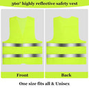 Reflective Safety Vest High Visibility Night Work Security Sleeveless Yellow Vest Construction Workwear Zipper & Pockets Adults