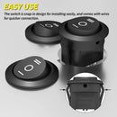 5PCS Round KCD1 Rocker Switch 12V 3 Pin 3 Position ON Off ON 10A/125V DC SPDT Circle Toggle Switch with Wires for Auto Car Boat