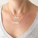 Custom Double Names Necklaces For Women Personalized Stainless Steel Jewelry Pendant Stackable Nameplate Choker  Birthday Gifts