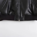 Aero-Chic Sculpted Faux Leather Pilot Jacket