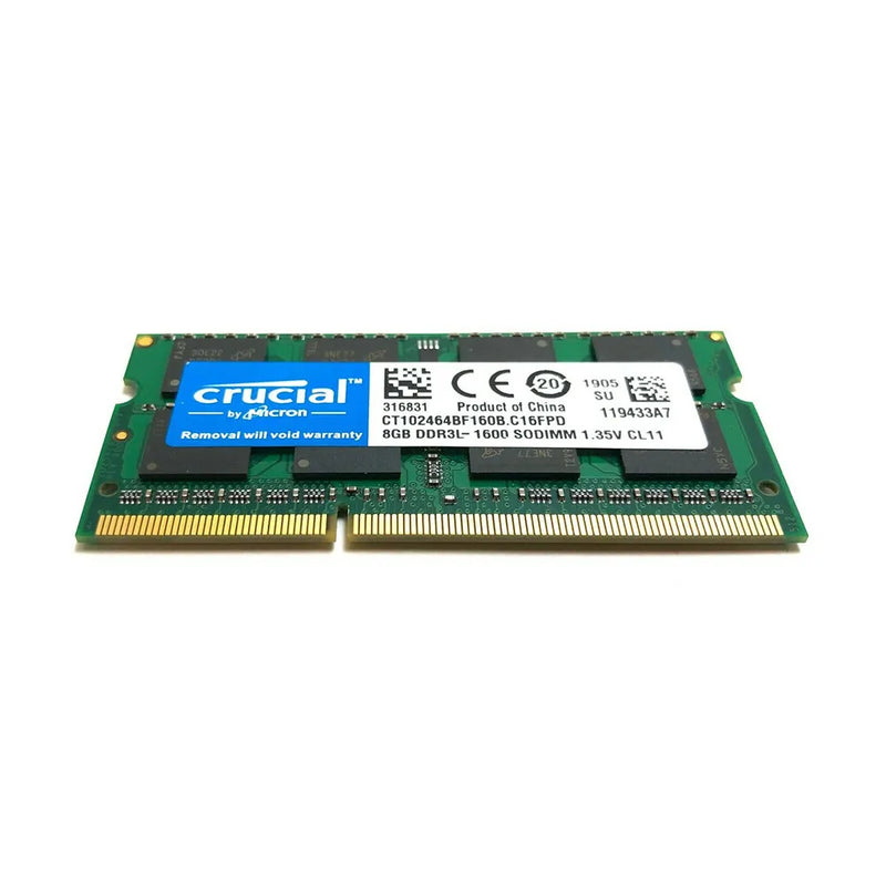 1/2pc Crucial 8GB Laptop RAM 16GB Kit (8GBx2) DDR3/DDR3L 1866 MT/s (PC3-14900) Unbuffered SODIMM 204-Pin Memory-CT2K102464BF186D