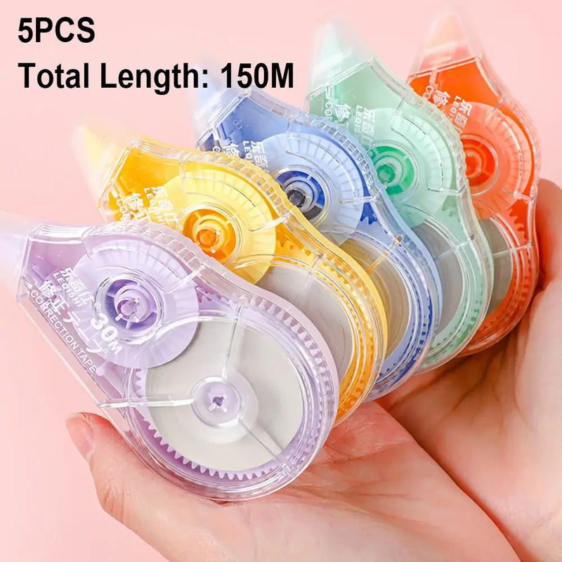 5pcs/Set Office Supplies Correction Tape Roller Stationery School White Sticker Tape 5mm Width 150M Error Eraser Tape Book