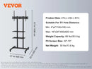 SucceBuy Mobile TV Stand Height Adjustable TV Stand w/ Wheels Double Tray for Audio-Visual Devices Rolling TV Stand for Bedroom