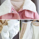 1 2 3 4 5 6 Years Winter Girls Jacket Plus Velvet Keep Warm Windbreaker Coat For Girls Lapel Tighten Waist Children's Clothing