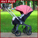 EU-LAGER 4-in-1 Kinderwagen Multifunktionaler Neugeborenenwagen Klappbarer Sitzkorb Leichter Reisekinderwagen Autositz