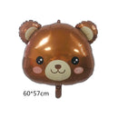 Matte Color Theme Cartoon Bear Rainbow Plane Car Foil Balloons Happy Birthday Party Decorations Kids Baby Shower Supplies