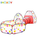 IMBABY Spielzeugzelt Indoor-Bällebad 3-in-1 Kinderzelt Faltbarer Krabbeltunnel Outdoor-Campingzelt Kinderzimmer-Haus