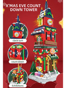 Woma 1084PCS XMAS Eve Count Down Tower Model Bricks Building Blocks For Children's Christmas  Gift