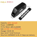 Ebike Battery Hailong Polly 36V 48V  20Ah 24Ah 25Ah 18650 21700 Electric Bike Batteria 14.4ah for500W 750W 1000W 1500W Motor