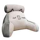 Bed Rest Reading Pillow with Arm Support Cartoon Print Detachable Backrest Support Sofa Couch Pillow Cushion