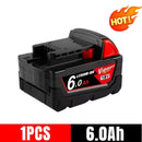 ⭐18V, 12800mAh For Milwaukee M18 Power Tool Battery, Charger, BR, XC, M18B5, 48-11-1860, Built-in 18650 Battery