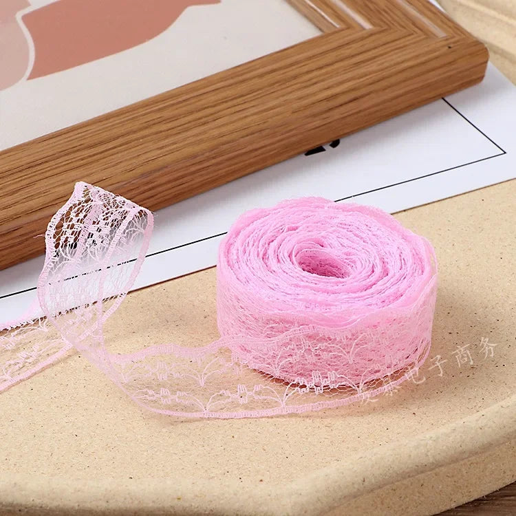 10Meters/Roll 2.2CM Non-Stretchy Lace Ribbon DIY Handmade Crafts Material Christmas Halloween Wedding Party Gift Wrapping Tape