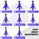 DayPlus 2pc 3 Ton Heavy Duty Steel Axle Stands for Car Van, 9-Stage Adjustable Range of 290-430mm Repair Lifting Tool Jack Stand